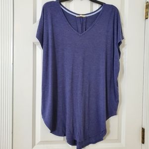 Anthropologie Pure + Good Oversized V-Neck Rayon Blend Short Sleeve Shirt Size M
